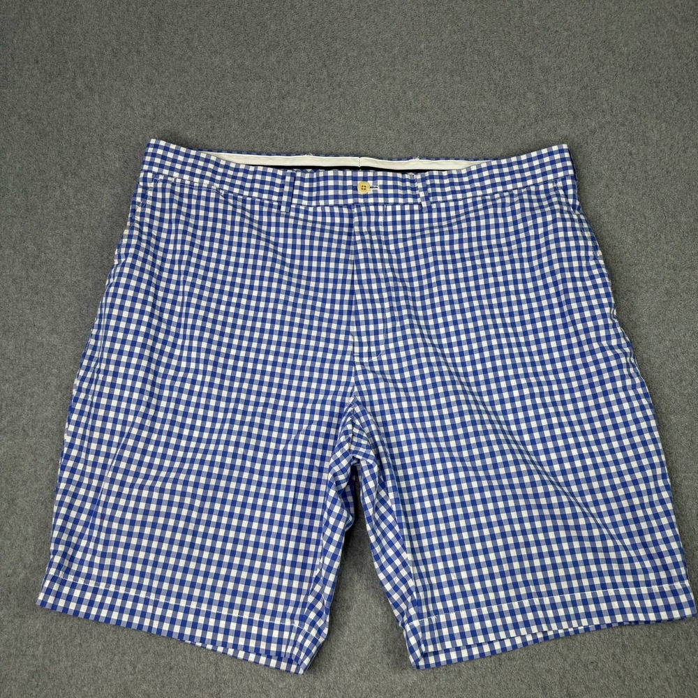 VTG Polo Golf Ralph Lauren Blue Gingham Check Shorts Crest Men's Size 40 Preppy